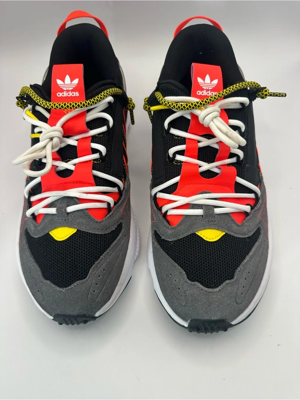 adidas Ozweego Black Gray Red Yellow Athletic Sneakers